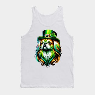 Pekingese Dog Celebrates Saint Patrick's Day Cheer Tank Top